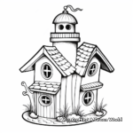 Bird house coloring pages