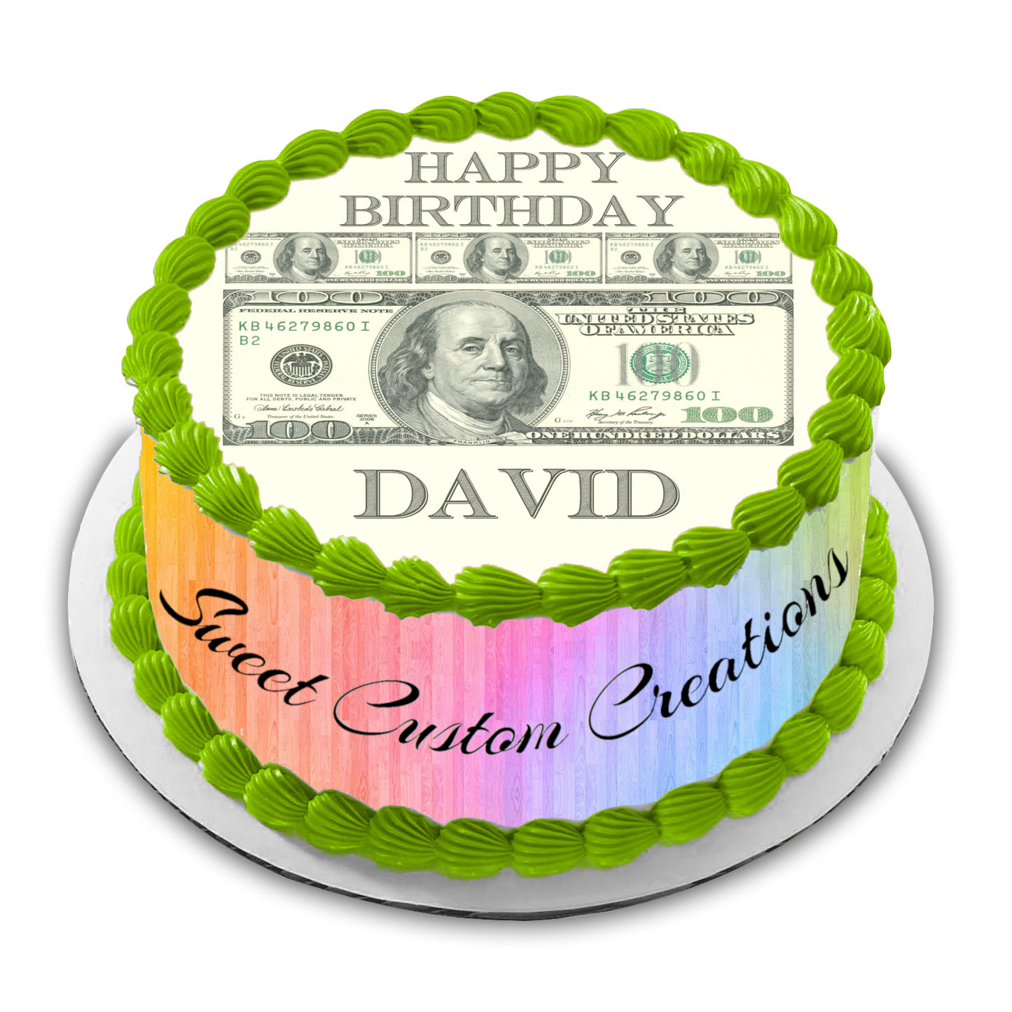 Dollar bill edible image frosting sheet sizes â sweet custom creations