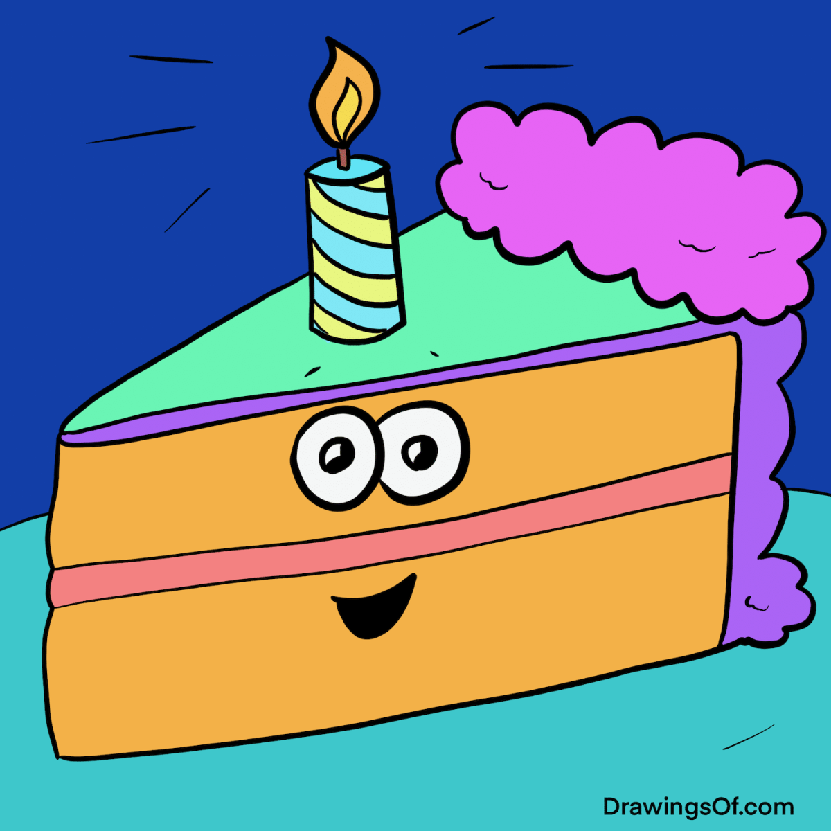 Cake drawing sketch a cute slice for birthdays and beyond