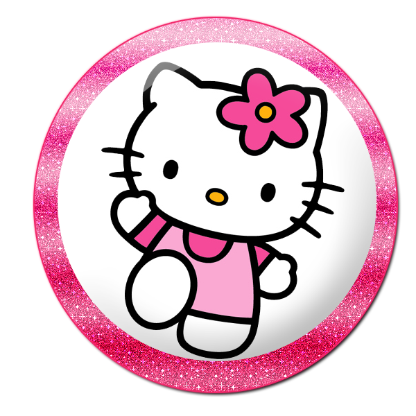 Hello kitty buttons labels and toppers