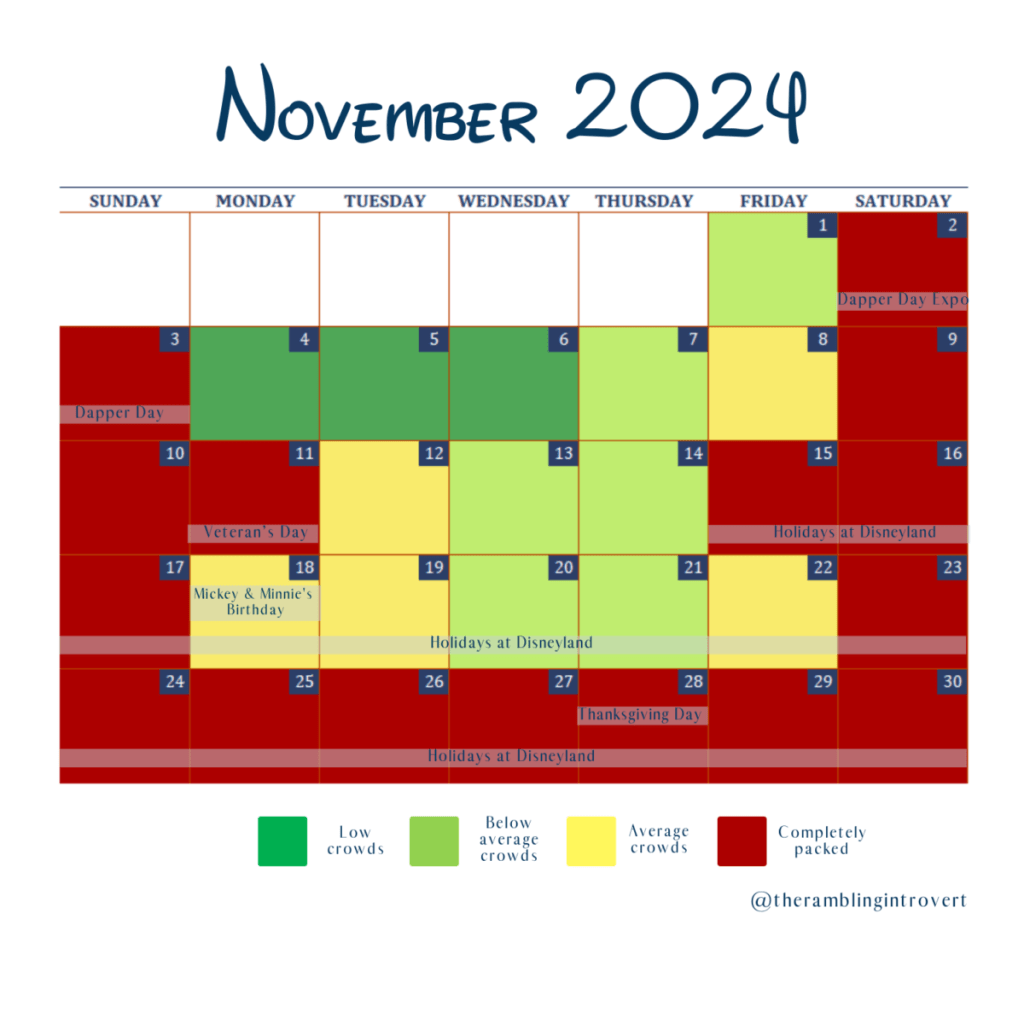 Disneyland crowd calendar