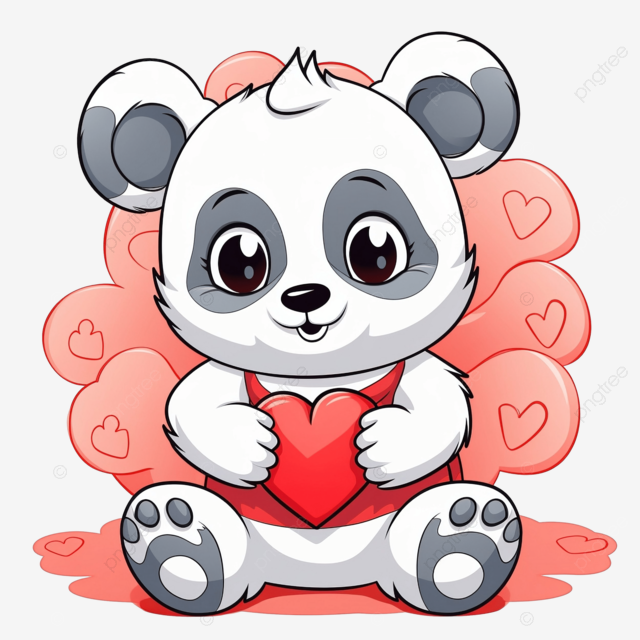 Dibujar pãgina para colorear bebã panda para el dãa de san valentãn png dibujos lindo linda ilustraciãn bebe oso png imagen para dcarga gratuita