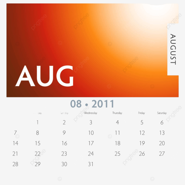 Agosto calendario pãgina arte naranja vector png pãgina arte naranja png y vector para dcargar gratis