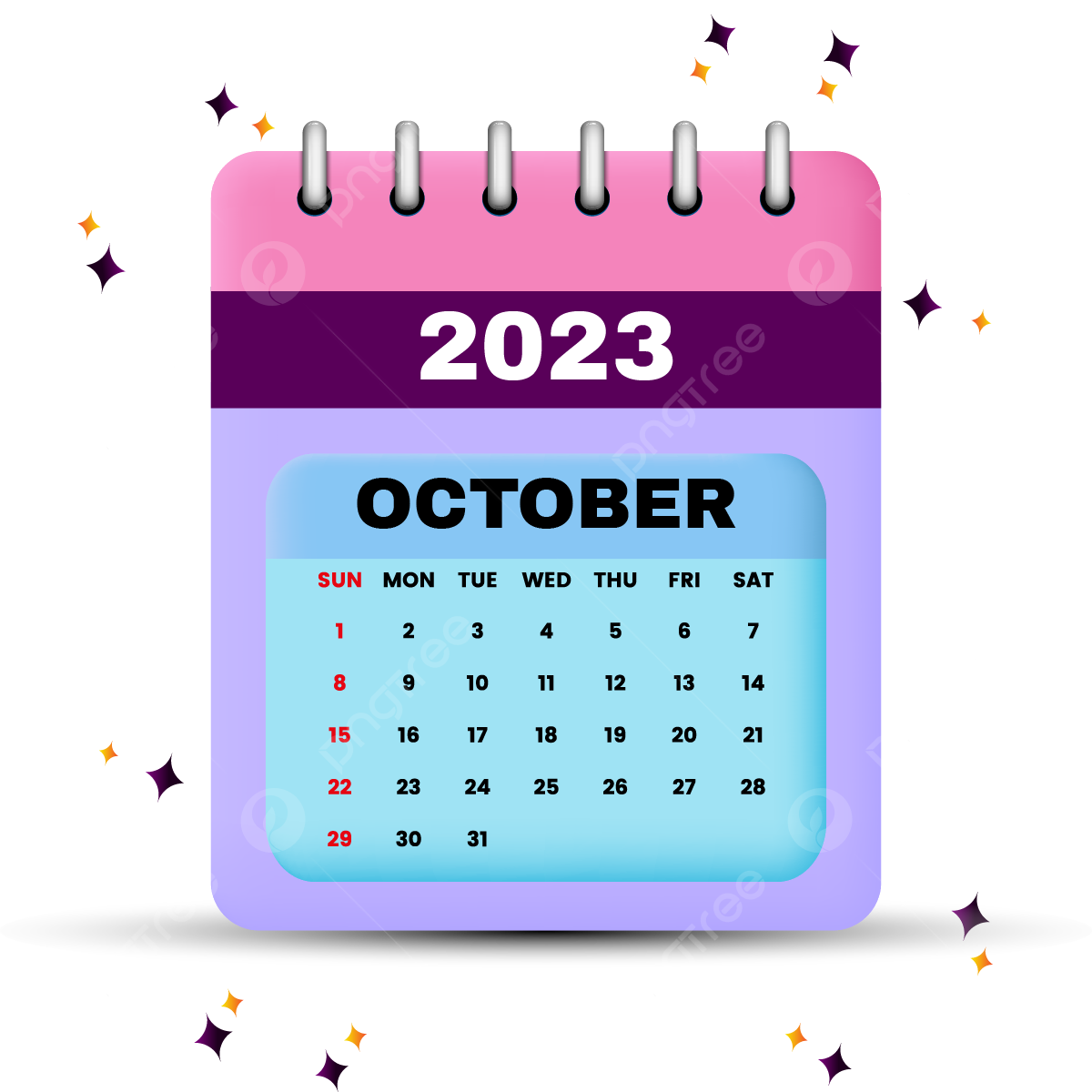 Calendario octubre png imãgen transparent