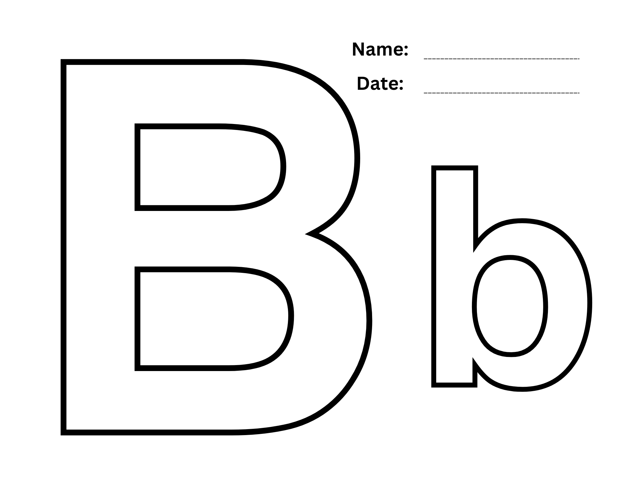 Alphabet b coloring pages