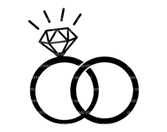 Anillo de diamantes de boda svg anillo de promiso svg archivo de corte vectorial para cricut silueta pdf png eps dxf calanãa pegatina vinilo pin plantilla