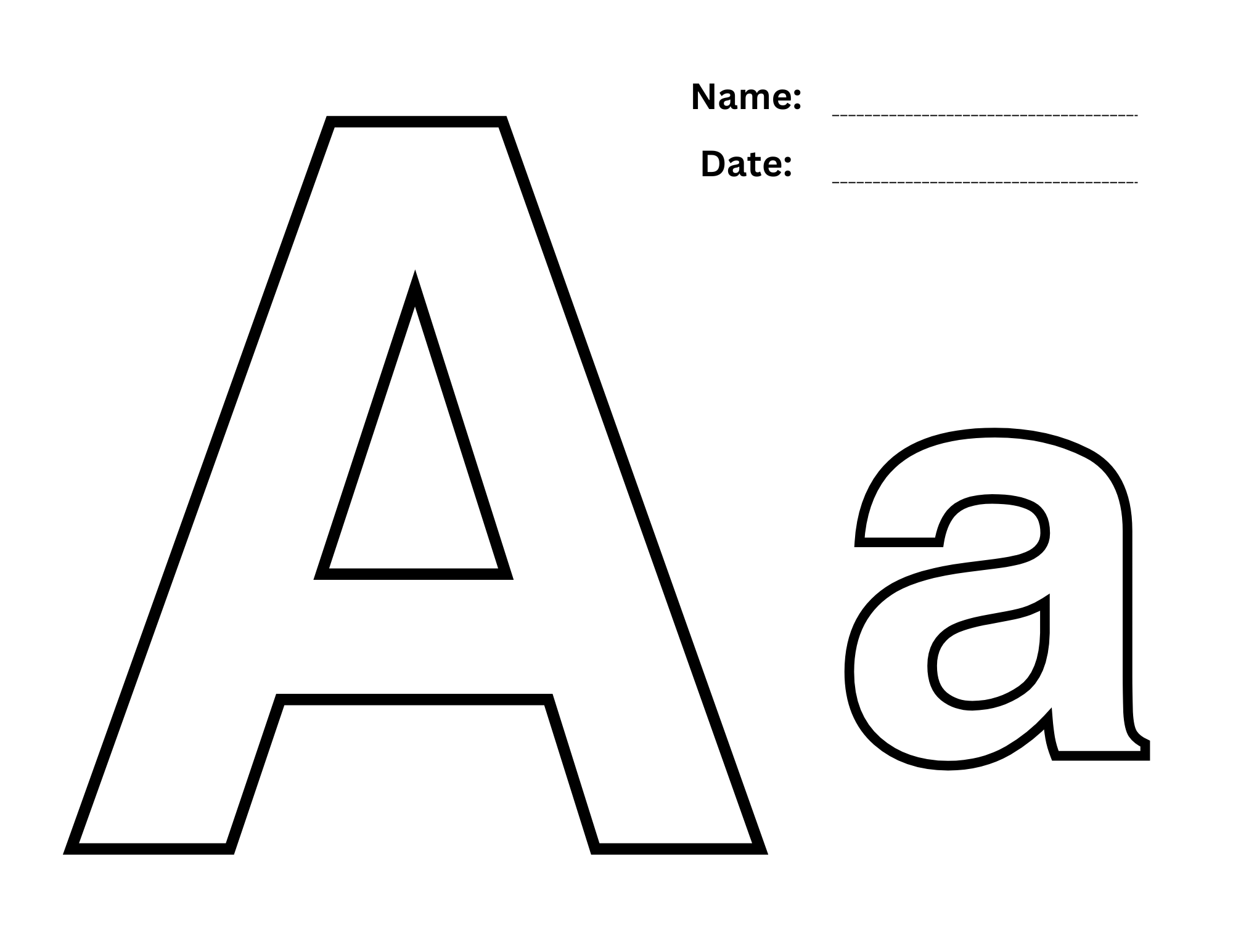 Alphabet a coloring pages free printable