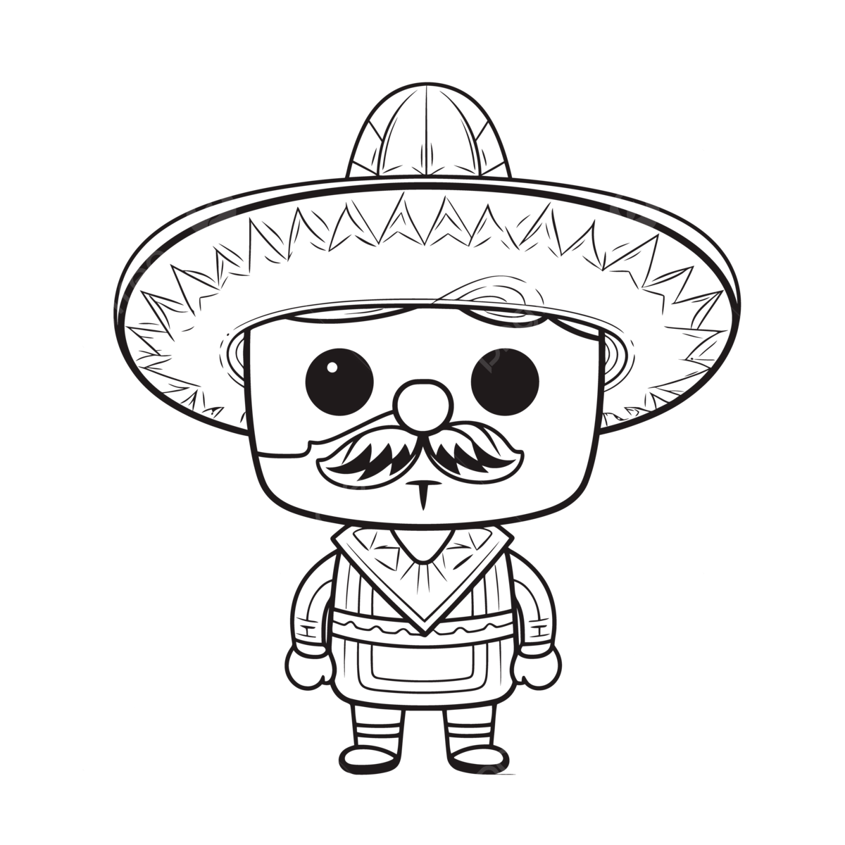 Cartoon sombrero funko cartoon coloring page outline sketch drawing vector car drawing cartoon drawing wing drawing png and vector with transparent background for free download