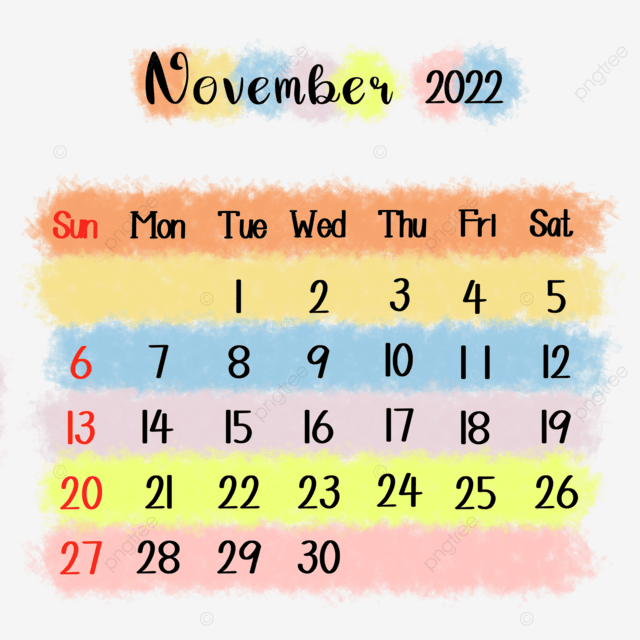 Colorful calendar of november calendar november colorful png transparent clipart image and psd file for free download colorg calendar calendar calender design