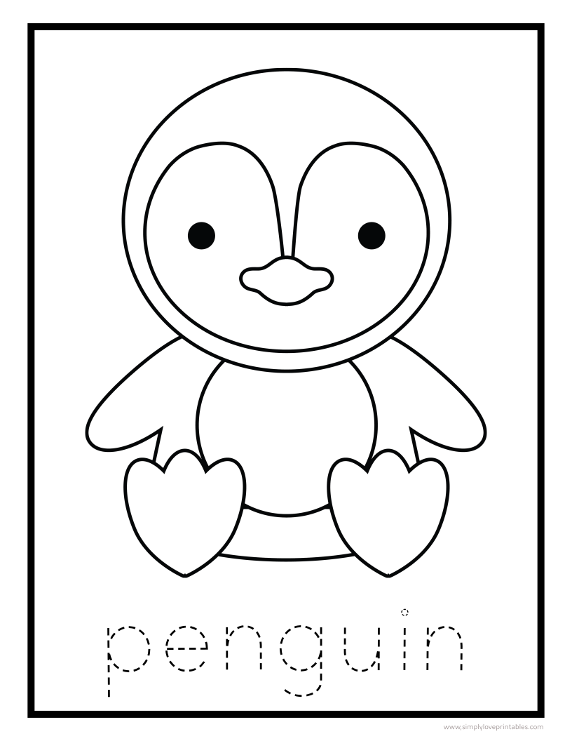 Free printable animal coloring pages with letter tracing