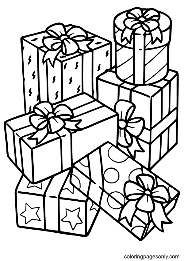 Christmas gifts coloring pages printable for free download