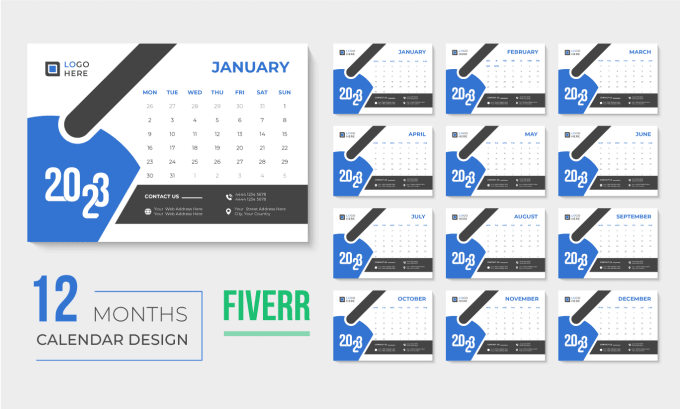 Design desk or wall calendar for your business
