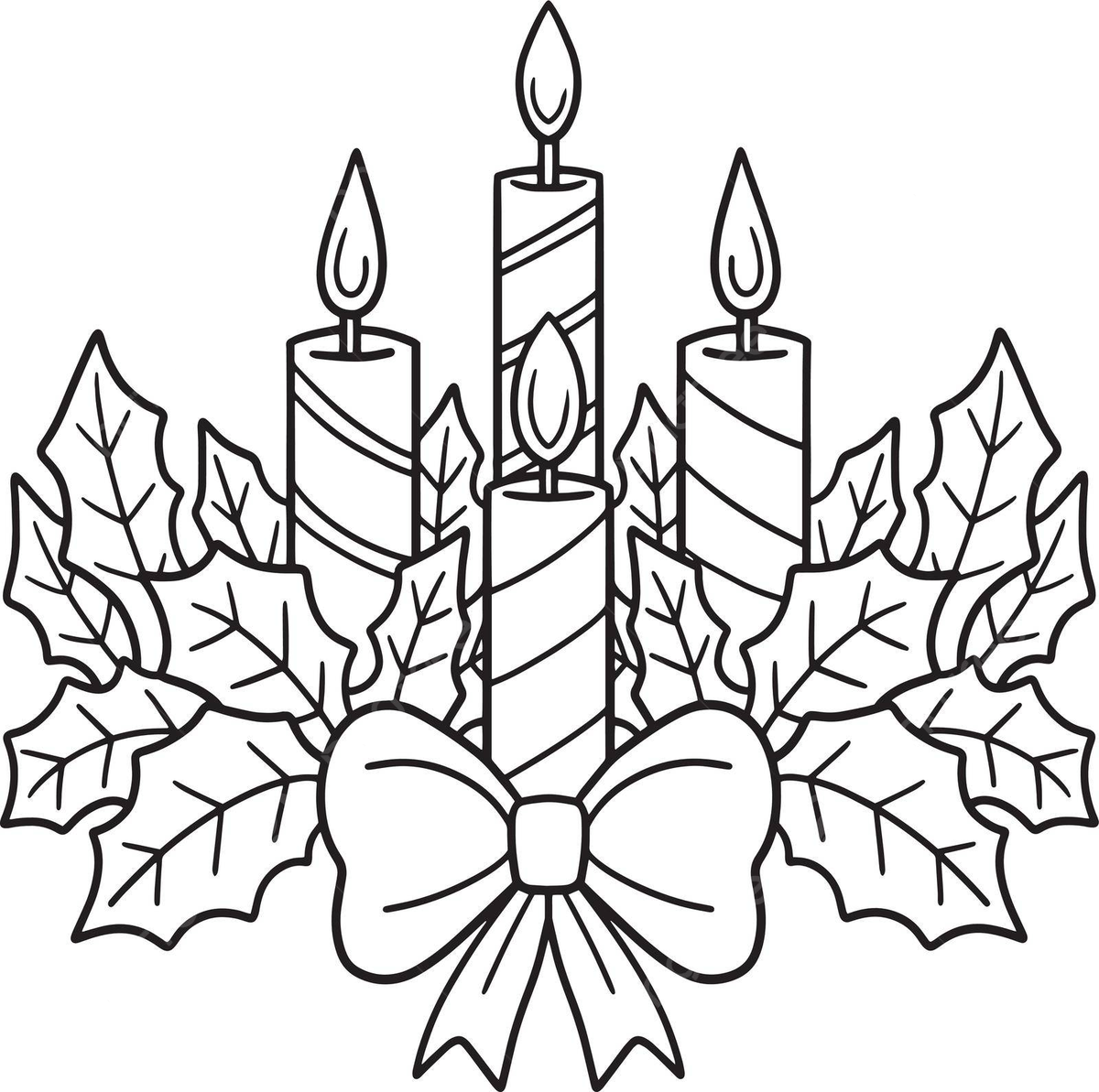 Christmas candles isolated coloring page design toddler colouring page vector christmas drawing ring drawing color drawing png and vector with transparent background for free download