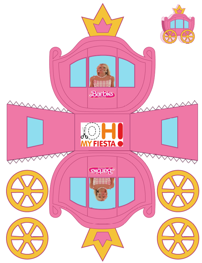 Barbie la pelãcula caja con forma de carruaje para imprimir gratis