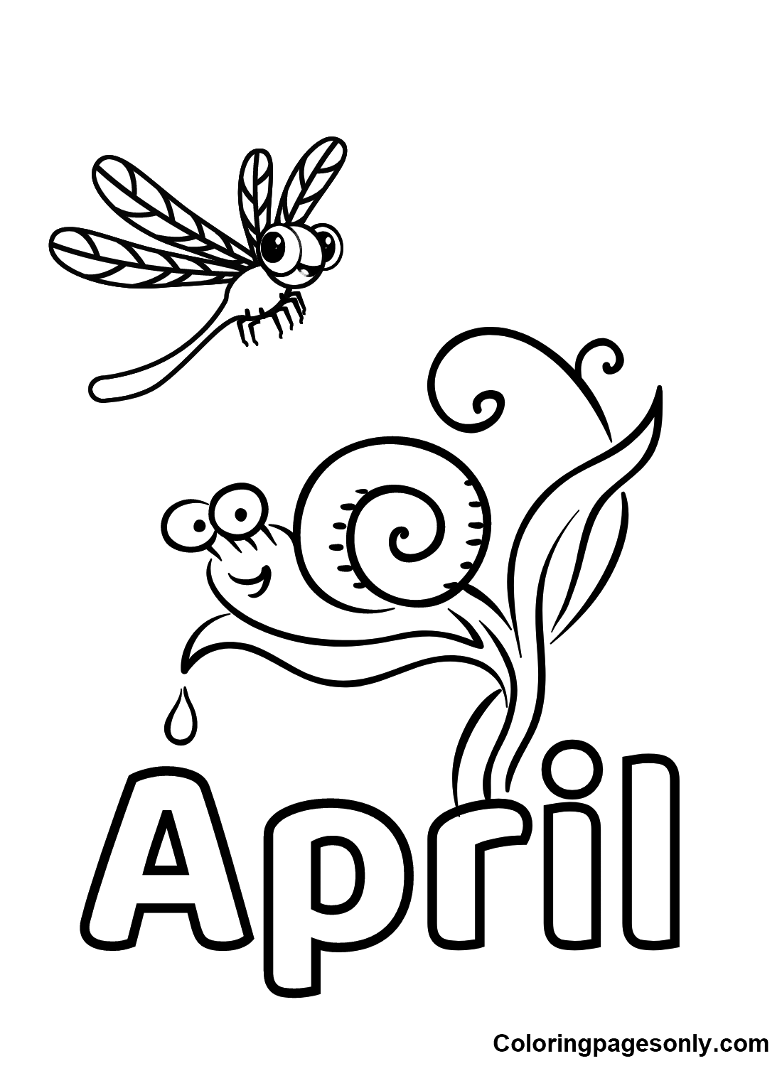 April calendar image coloring pages
