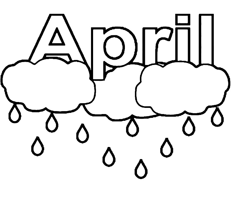 April calendar image coloring pages