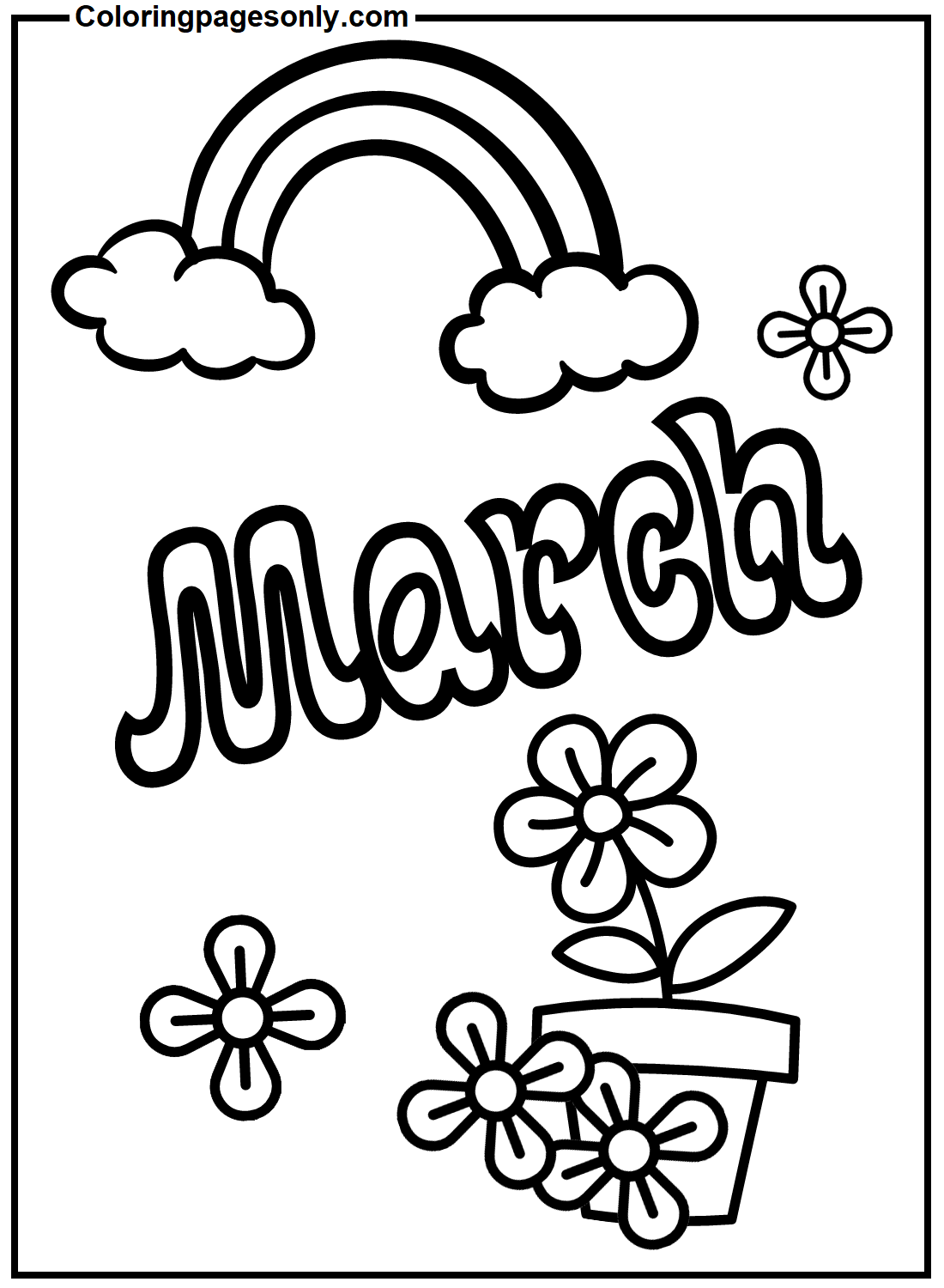 Free printable march coloring page