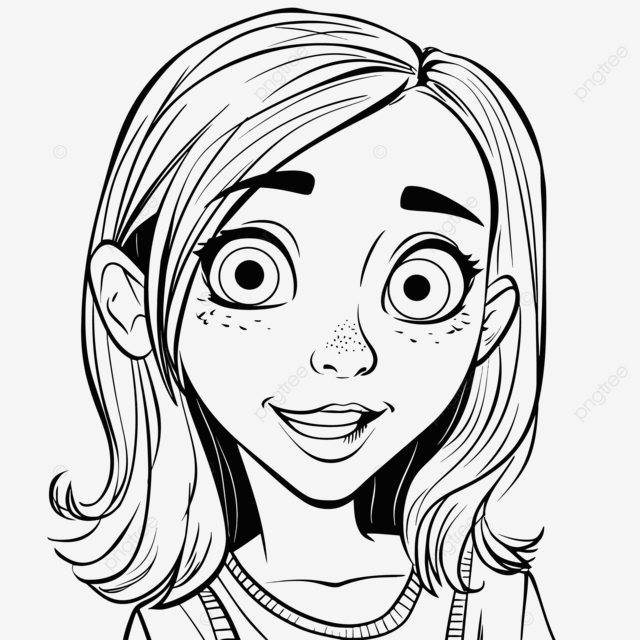 Desenho de menina estã sorrindo em uma imagem um esboão pãgina para colorir vetor png desenho de asa desenho de menina desenho de anel imagem png e vetor para download gratuito