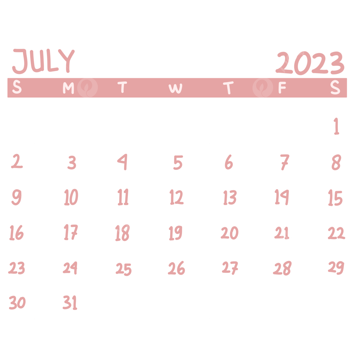 Calendar july hd transparent pink aesthetic calendar of july calendar pink png image for free download