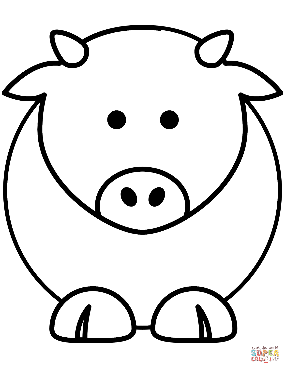 Cartoon cow coloring page free printable coloring pages