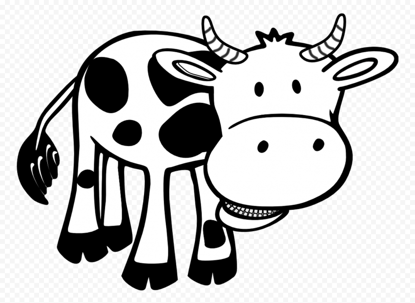 Hd black white dairy cow calf cattle cartoon clipart png cow coloring pages zoo animal coloring pages cartoon cow