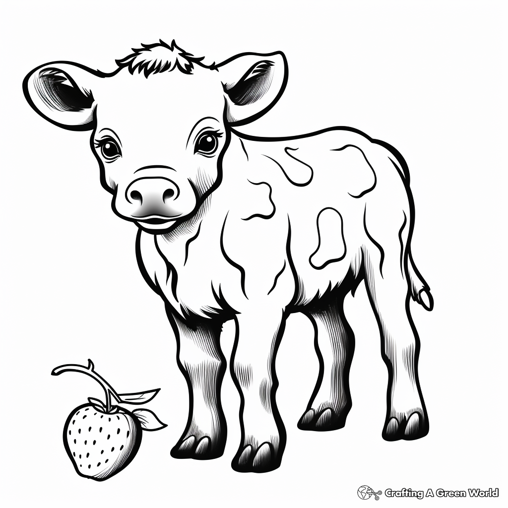 Strawberry cow coloring pages