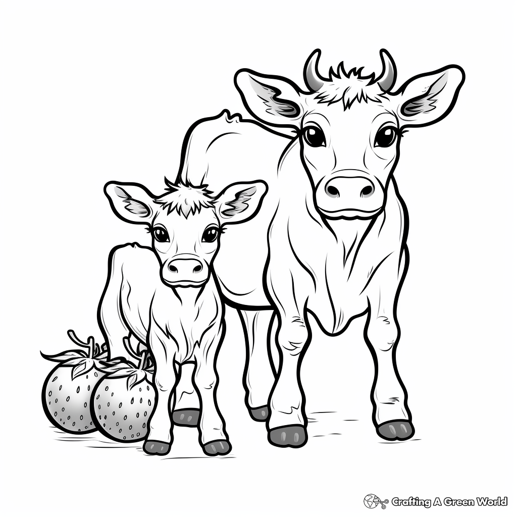 Strawberry cow coloring pages