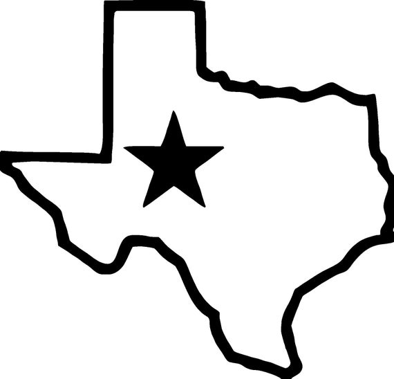 Texas state outline with lone star digital download instant download