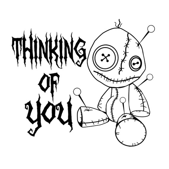 Voodoo doll svg thinking of you svg voodoo doll png halloween gothic silhouette and circuit cut files funny valentine card idea download now