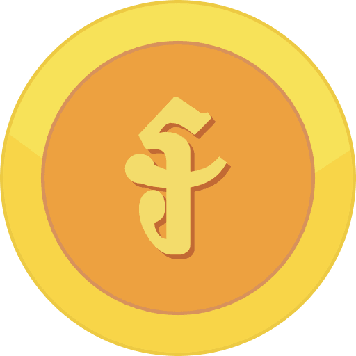 Gold coin cambodian riel icon png and svg vector free download