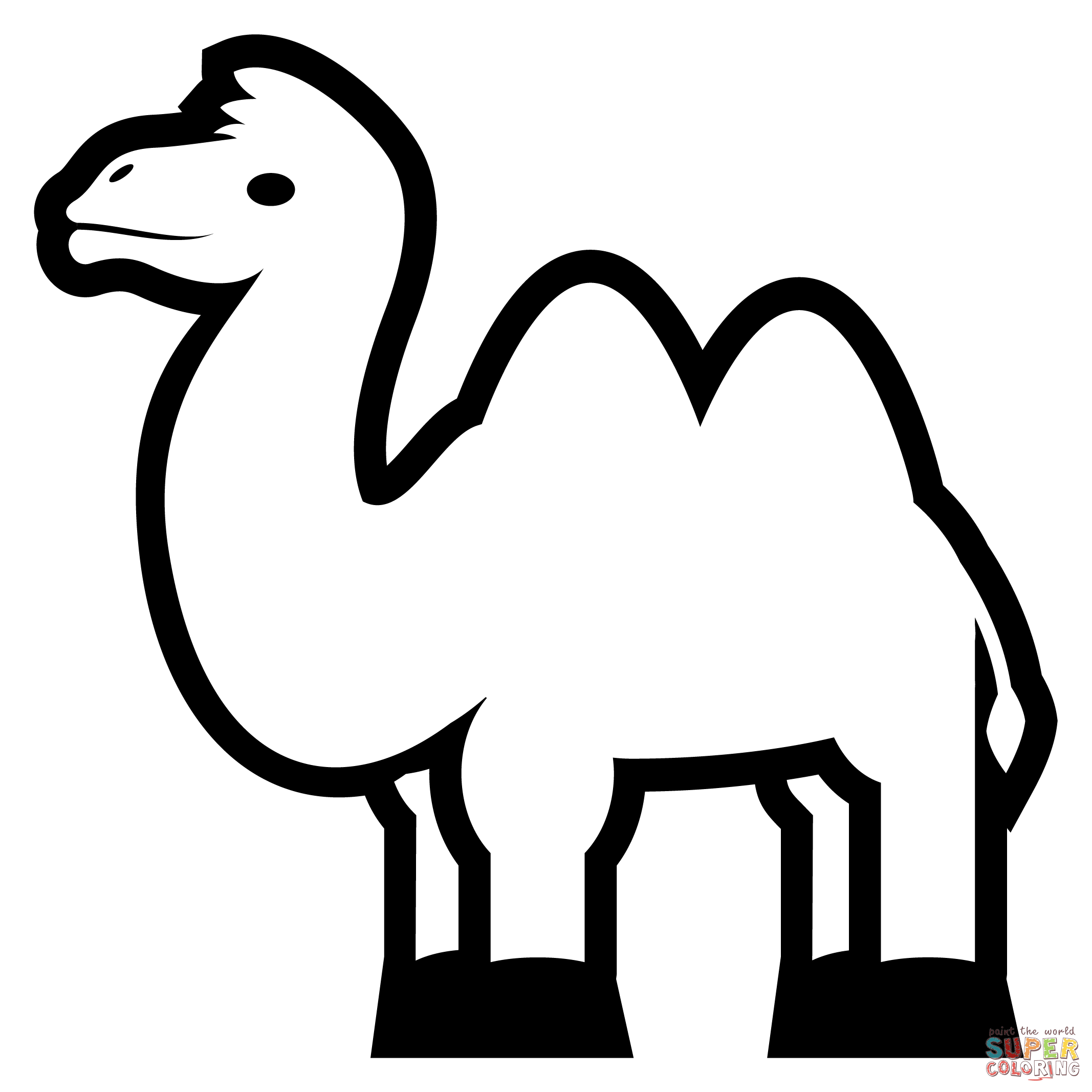 Two hump camel emoji coloring page free printable coloring pages