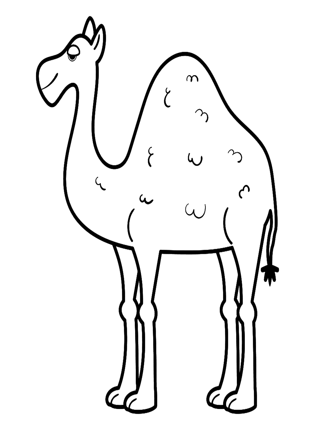 Camello en el desierto para colorear