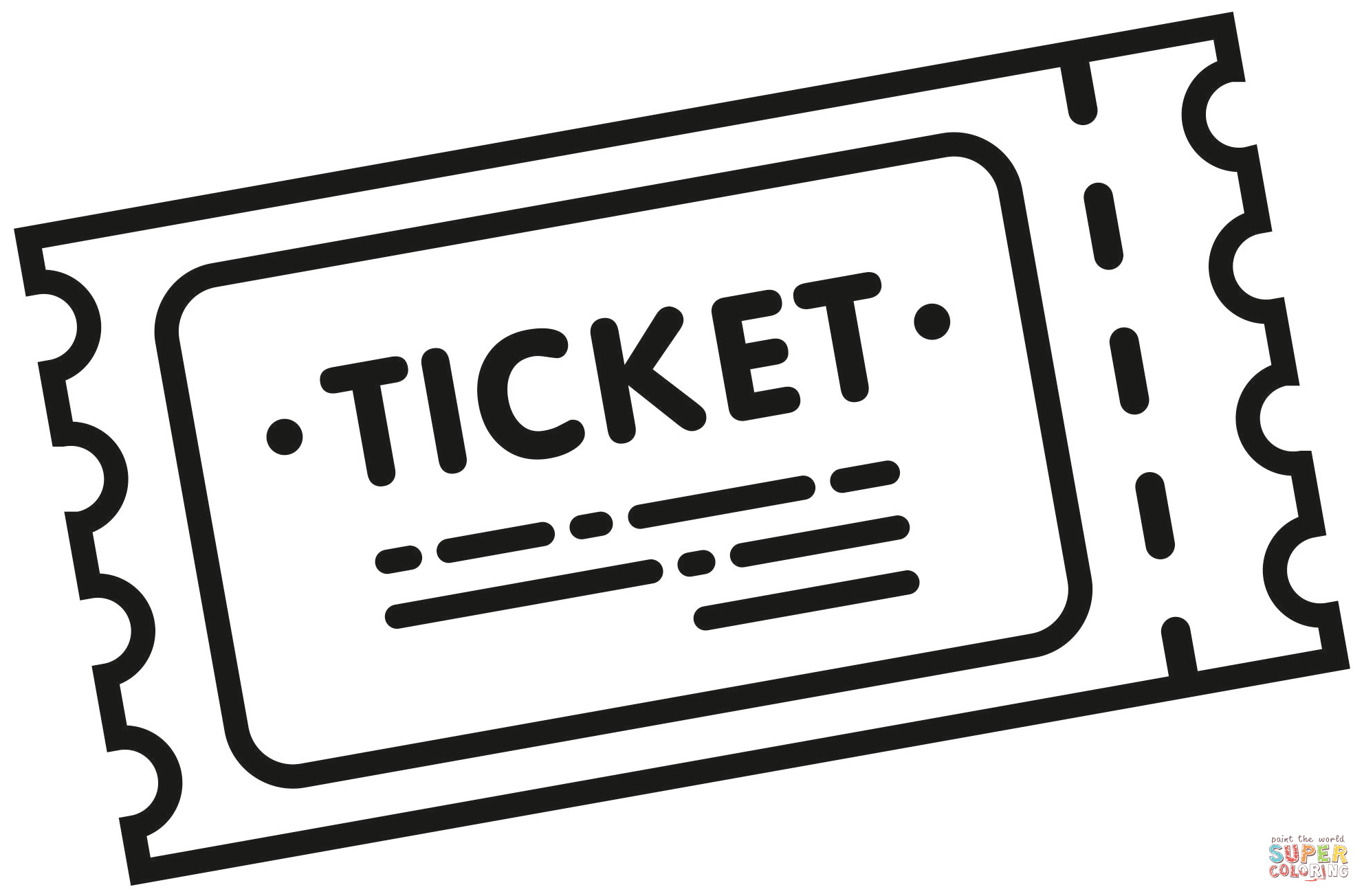 Movie ticket coloring page free printable coloring pages