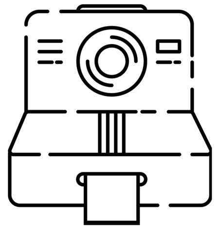 Retro polaroid camera coloring page free printable coloring pages