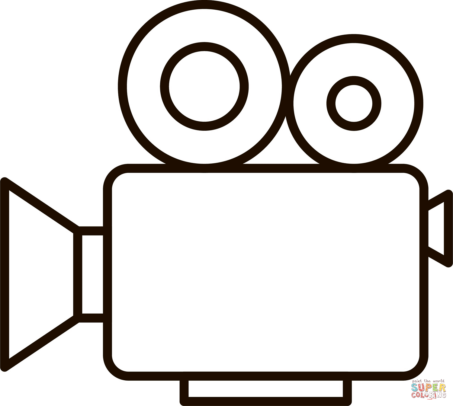 Movie camera coloring page free printable coloring pages