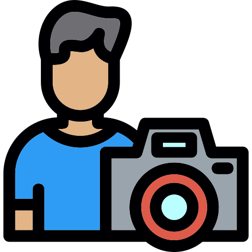 Cameraman generic outline color icon