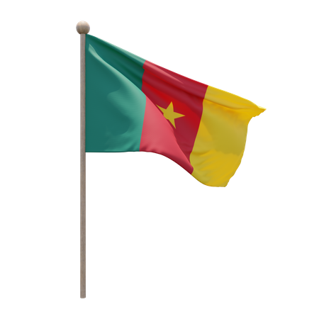 Cameroon flag pole d illustration download in png obj or blend format