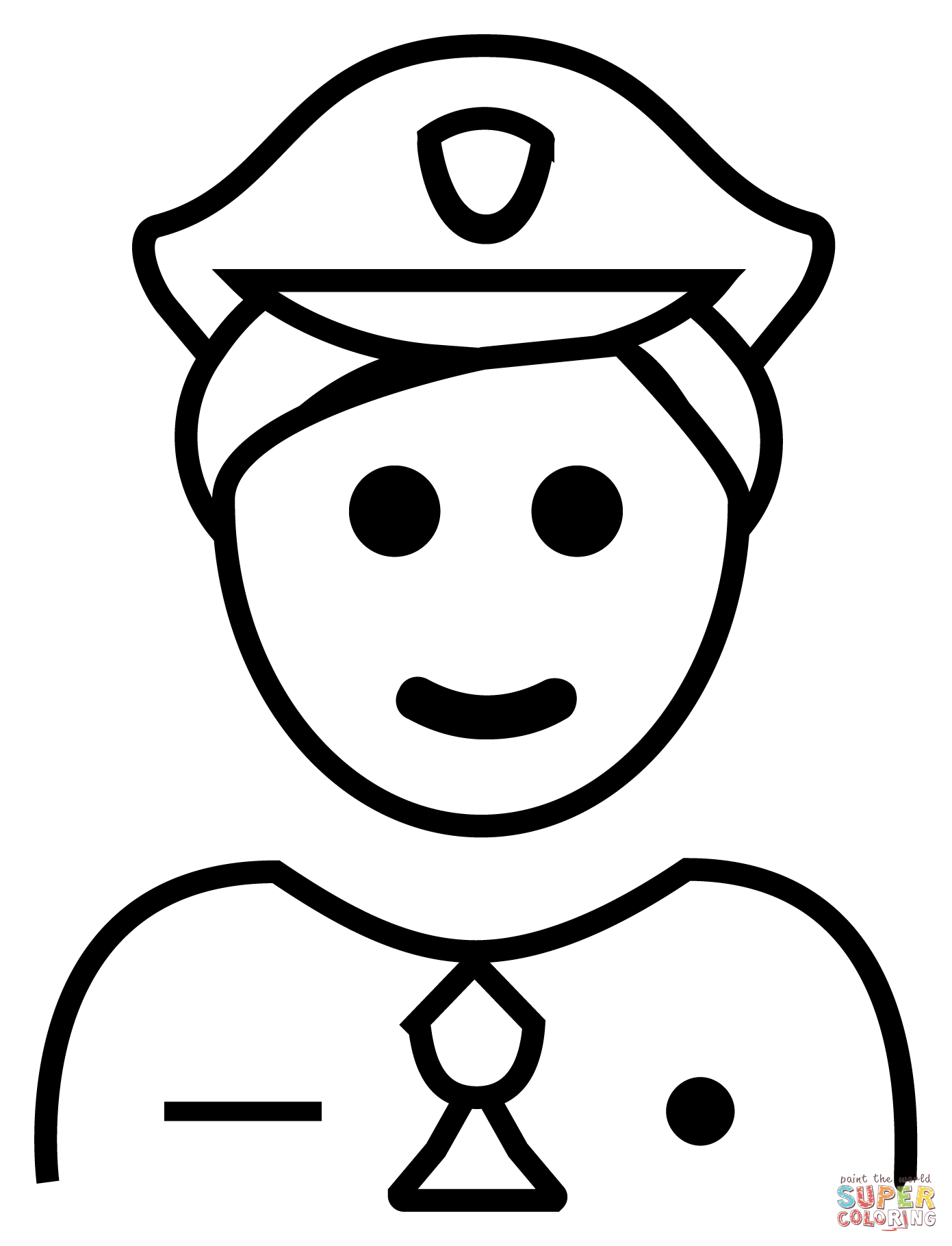 Dibujo de emoji oficial de policia para colorear dibujos para colorear imprimir gratis