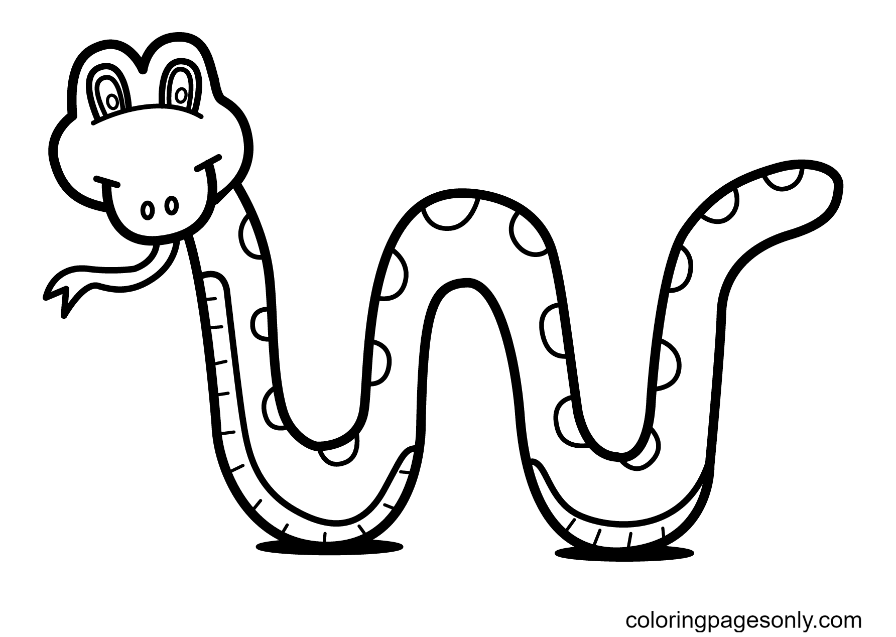 Free printable snake coloring page