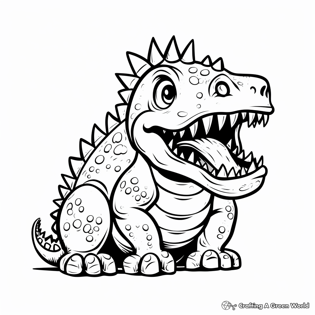 Scary dinosaur coloring pages