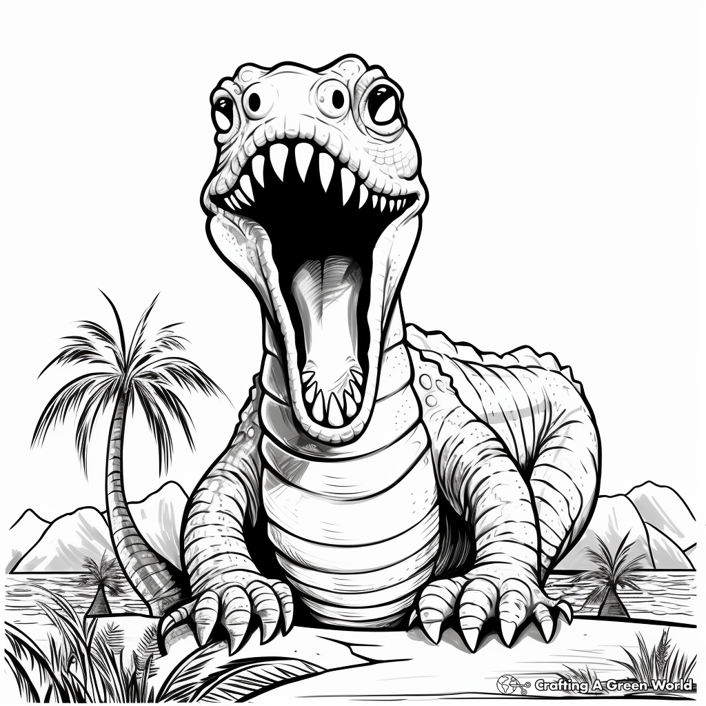 Scary dinosaur coloring pages