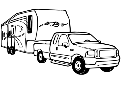 Truck coloring pages camper drawing camping clipart