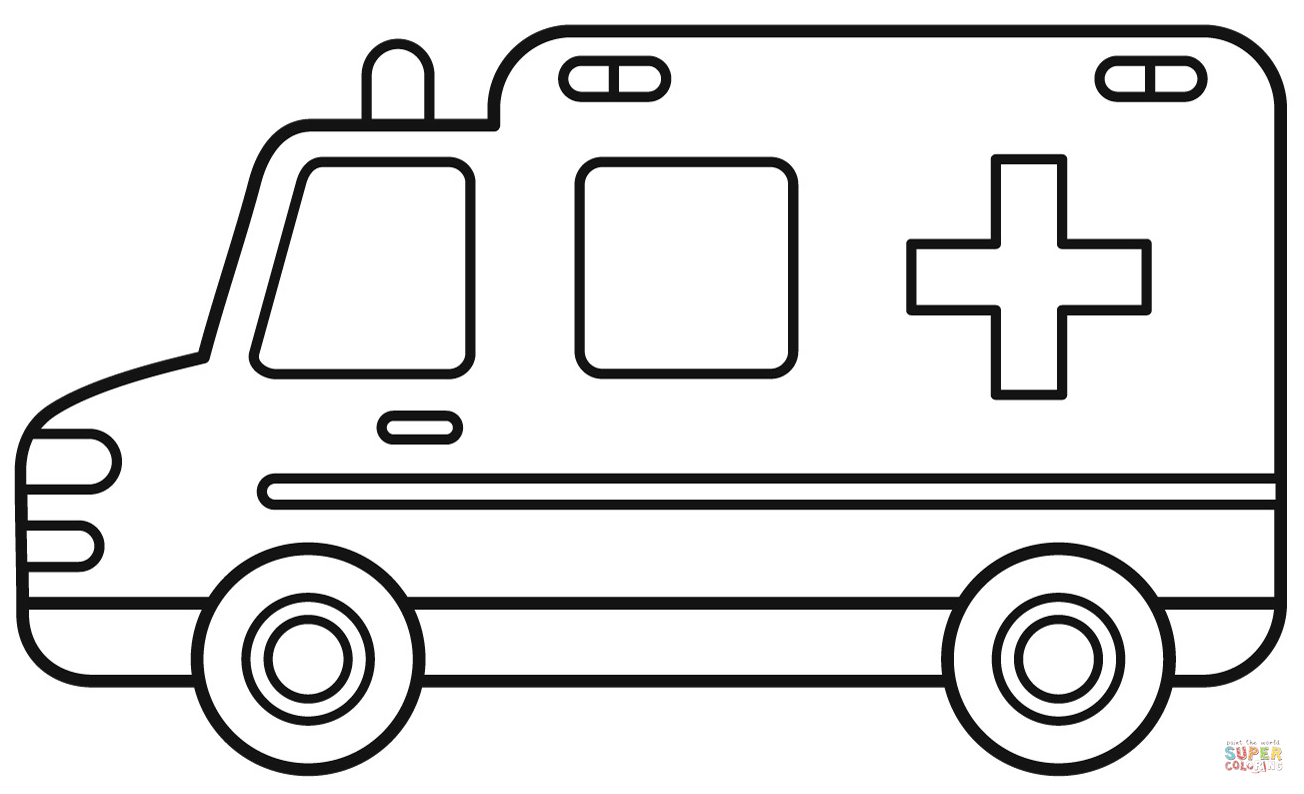 Ambulance coloring page free printable coloring pages