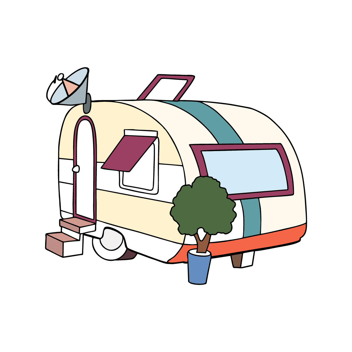 Camper coloring page for kids â online and print for free