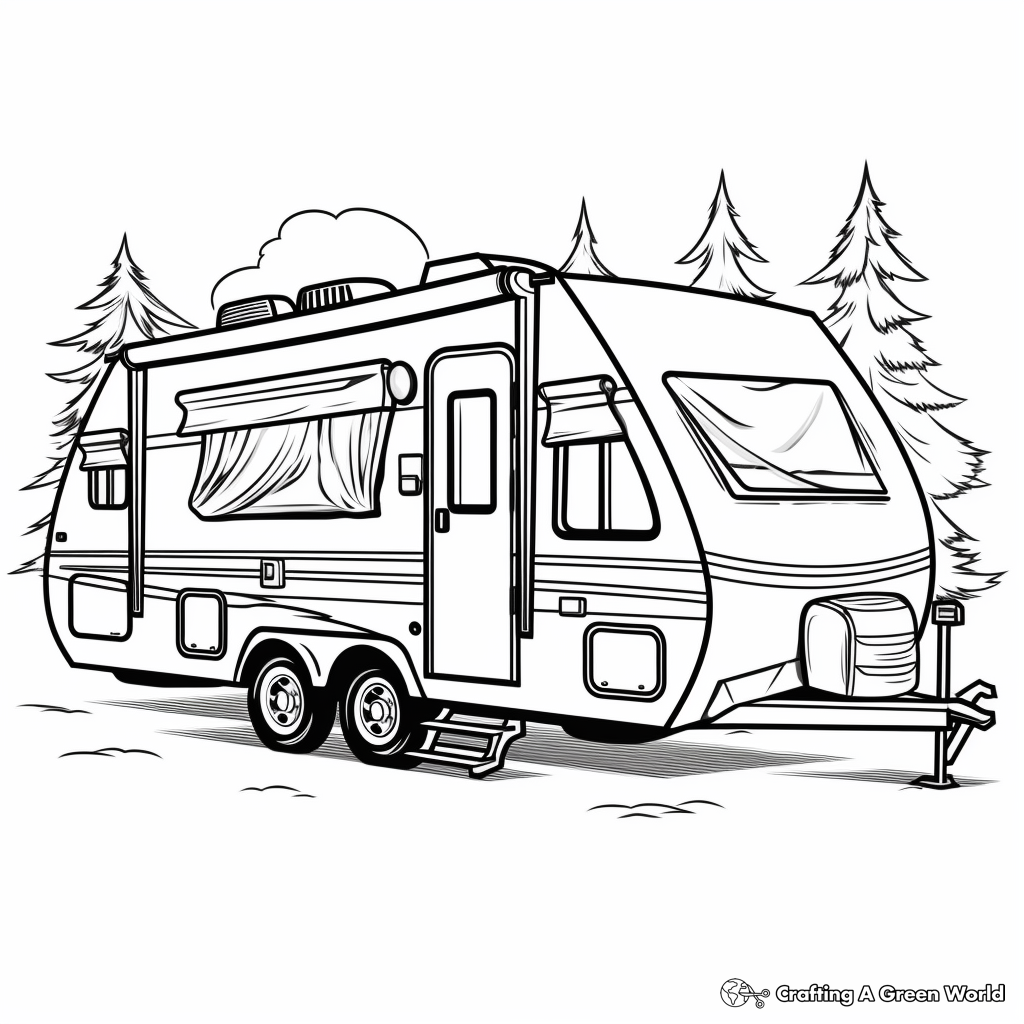 Camper rv coloring pages