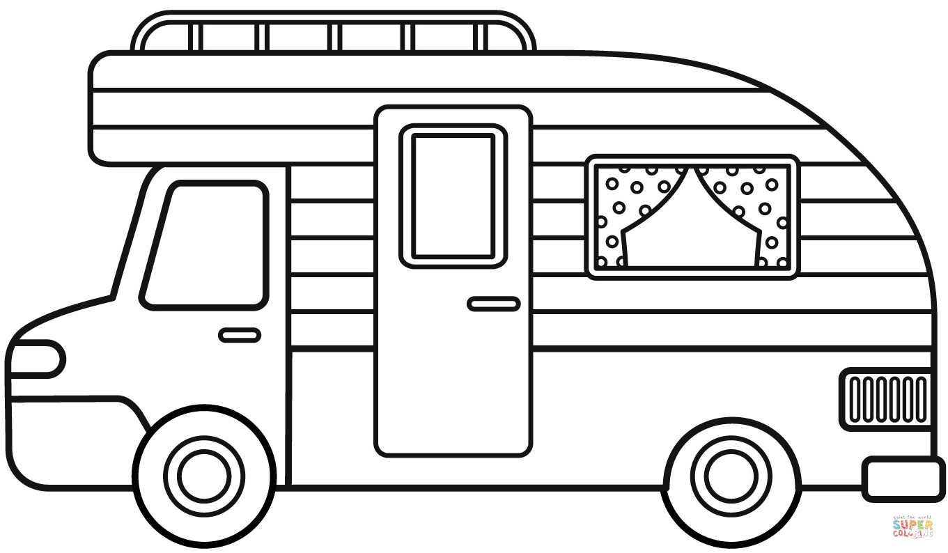 Camping trailer coloring page free printable coloring pages