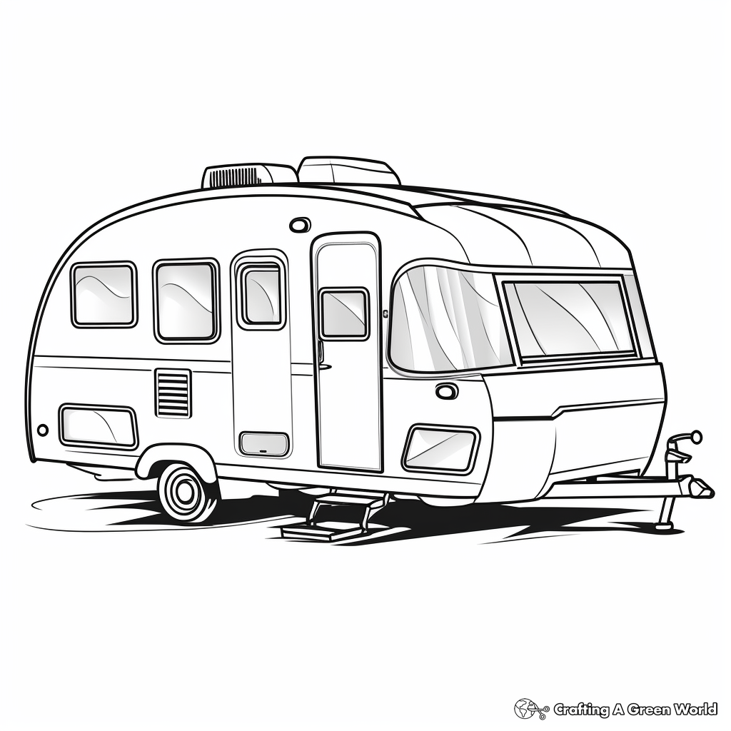 Camper rv coloring pages