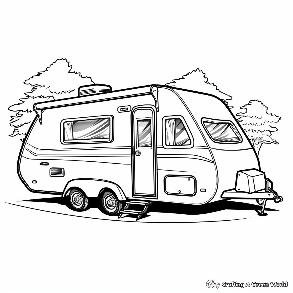 Camper rv coloring pages