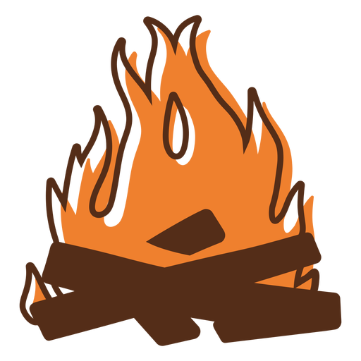 Bonfire flaming color stroke png svg design for t