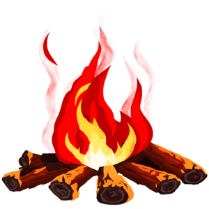 Download campfire with burning logs and flames